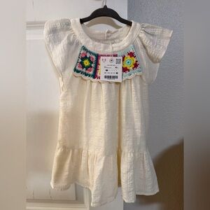 NWT Zara Cream Toddler Dress with Multicolor Embroidery (Size 1 1/2 years)
